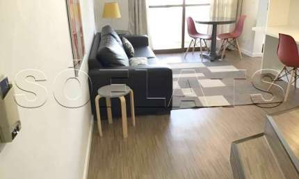 Flat disponível para locação contendo 48m², 1 dorm e 1 vaga a menos de 100 metrôs da Av Paulista.