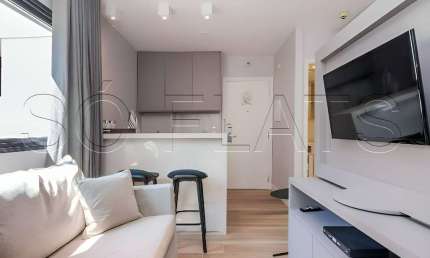 Flat Transamérica Bela Cintra disponível para venda com 26m², 1 dormitório e 1 vaga de garagem