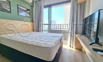 Flat disponível para locação na região Central de SP totalmente mobiliado contendo 24m² e 1 dorm.