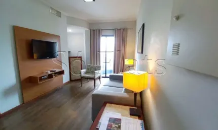 Massis, flat disponível para locação no bairro dos Jardins com 48m², 1 dormitório e 1 vaga.
