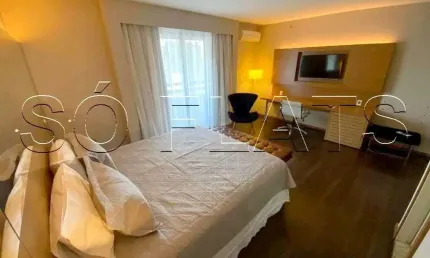 Flat de 32m² com 1 dormitório totamente mobiliado disponível á venda.