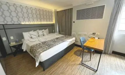 Flat Transamérica International Plaza disponível para venda com 26,02m² e 01 vaga de garagem