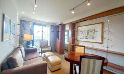 Flat de alto padrão em Pinheiros totalmente mobiliado e com serviços disponível para locação