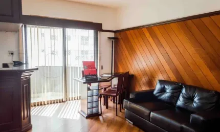Flat 50m² com serviços em moema para locação, totalmente mobiliado. sem burocracia ou fiador.