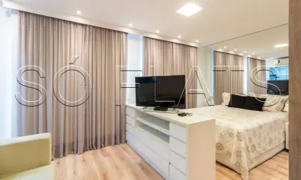 Flat no Diogo Home disponível para locação contendo 48m², 1 dormitório e 1 vaga.