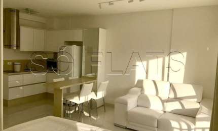 Apto Choice Panamby mobiliado com 35m² para locação próximo da Av. Hebe Camargo.