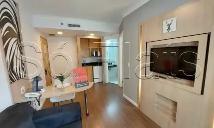 Flat mobiliado em Pinheiros  com 28m² e 01 vaga de garagem