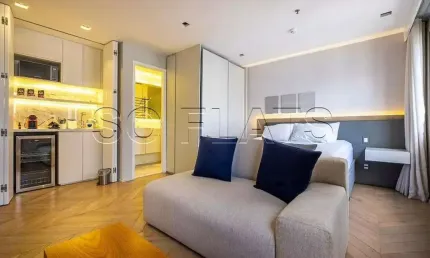 Flat Transamérica Jardins disponível para venda com 28m², 1 dormitório e 1 vaga de garagem