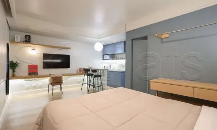 Flat Tsue Bienal disponível para venda com 26m², 01 dormitório e 01 vaga de garagem