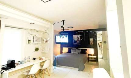 Flat no QI Inteligence Flat 27m²,  1 dormitório e 1 vaga, disponível para locação em Moema.