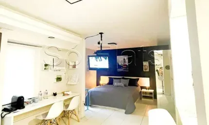 Apto no QI Inteligence Flat 27m²,  1 dormitório e 1 vaga, disponível para locação em Moema.