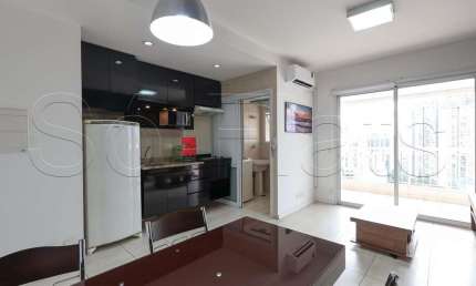 Flat disponível para locação contendo 55m² com 1 dormitório e 1 vaga de garagem no Brooklin.