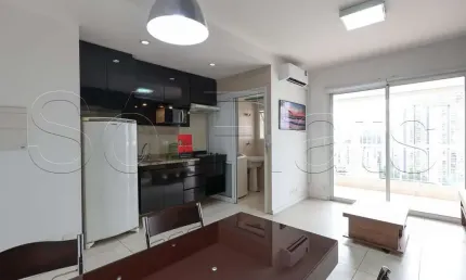 Flat disponível para locação contendo 55m² com 1 dormitório e 1 vaga de garagem no Brooklin.