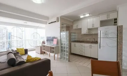 Flat para locação contendo 55m² com 1 dormitório e 1 vaga de garagem no Brooklin
