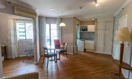 Quality Bela Cintra, flat disponível para locação contentado 48m², 1 dormitório e 1 vaga.