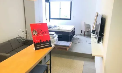 Apto mobiliado com serviços, suíte com varanda e área de lazer completa no melhor bairro de SP.