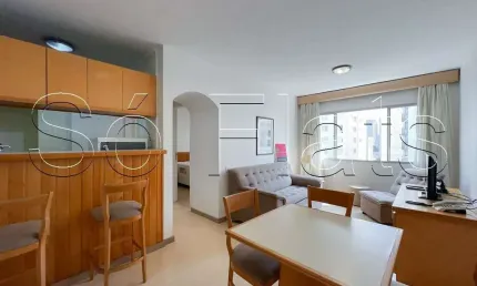 Flat no saint patrick contendo 40m², 1 dorm e 1 vaga, disponível para locação em moema.