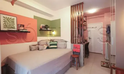 Lindo residencial think home república disponível para venda com 21m² e 1 dormitório