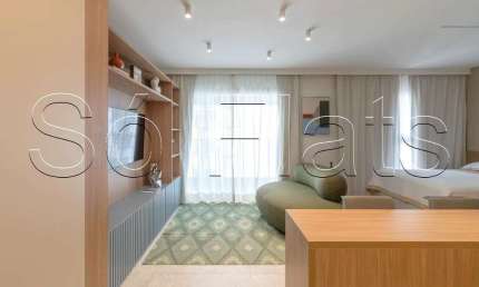Apto no Residencial MeWe Jardins disponível para locação contendo 41m², 1 dormitório e 1 vaga.