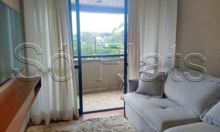 Apto estilo residencie disponível para locação contendo 90m², 3 dorme e 2 vagas em Alphaville.