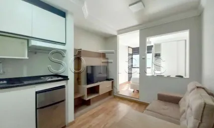Flat disponível para locação no poeta drummond, contendo 26m², 1 dormitório e 1 vaga de garagem.