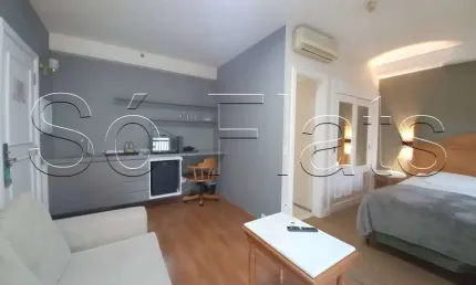 Flat estanplaza ibirapuera disponível para venda com 28m², 01 dormitório e 01 vaga de garagem