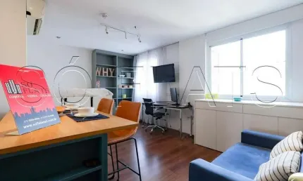 Apto no Mercure Vila Olímpia, disponível para locação com 25m², 01 dormitório e 01 vaga.