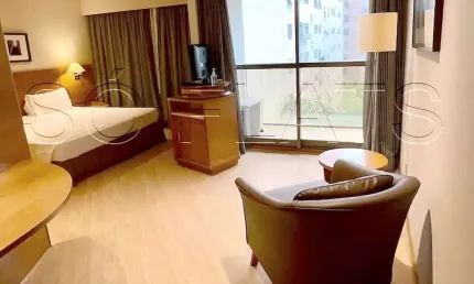 Flat Transamérica Executive Paulista disponível para venda com 31m² e 01 vaga de garagem