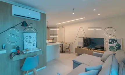 Excelente flat disponível para locação no edifício modus vivendi no bairro dos jardins.