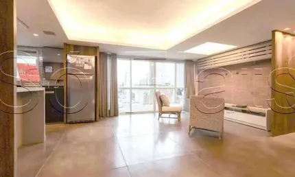 Blue Loft na Vila Nova Conceição com 1 dorm e 2 vagas disponível para locação