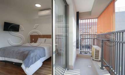 Apartamento 33m²  totalmente mobiliado para locação no Paraíso.