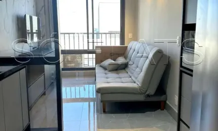 Studio disponível para locação em Moema com 28m² totalmente mobiliado e decorado