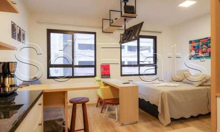 Studio Nurban Pinheiros, flat disponível para locação contendo 25m² e 01 dormitório.