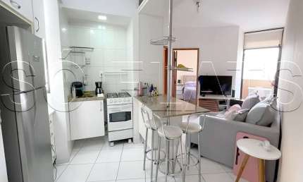 Flat para locação no Moema Studio com 1 dorm e 1 vaga de garagem próximo do Parque do Ibirapuera.