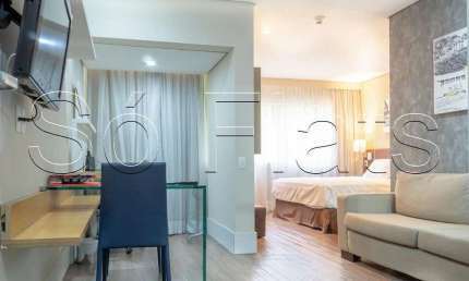 Flat Transamérica Berrini disponível para venda com 32m², 01 dormitório e 01 vaga de garagem