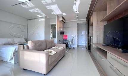 Affinity Vila Olímpia, apto com 43m², 1 dormitório e 1 vaga, disponível para locação.