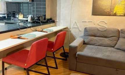 Apto no Hampton Park disponível para locação com 31m², 1 dormitório e 1 vaga de garagem.