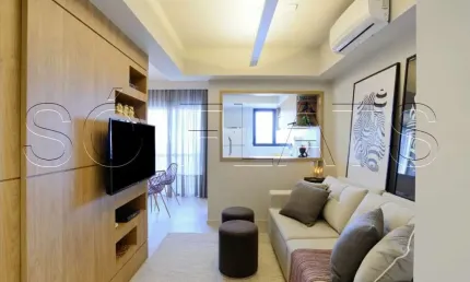 Flat PHS, apartamento reformado disponível para venda com 40m², 01 dormitório e 01 vaga de garagem