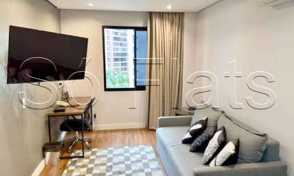 Flat em Moema, proximo a Av. Ibirapuera e Metrô na Rua Jamaris com 1 dormitório.