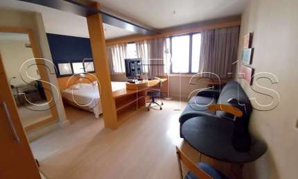 Transamérica Jardins, apto disponível para locação contendo 28m², 01 dorm e 01 vaga.