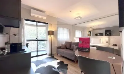Flat no Clarion Faria Lima, disponível para locação com 29m², 01 dormitório e 01 vaga de garagem