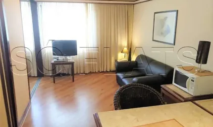 Flat disponível para locação no The Time contendo 31m², 01 dormitório e 01 vaga de garagem.