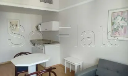 Apto no Ninety para locação com 33m², 1 dormitório e 1 vaga de garagem nos Jardins.