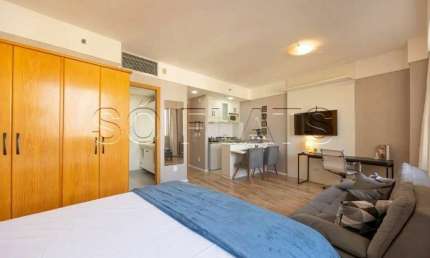 Apto no Comfort Alphaville disponível para locação com 30m², 1 dormitório e 1 vaga.