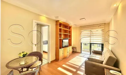Estanconfor Moema, flat disponível para locação 40m², 1 dormitório e 1 vaga de garagem.