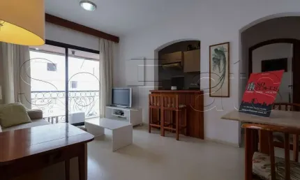 Les jardins, apto disponível para locação totalmente equipado contendo 45m², 1 dorm e 1 vaga.
