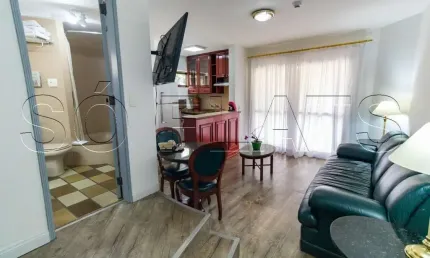 Apto no Paulista Wall Street disponível para locação com 49m², 1 dormitório e 1 vaga nos Jardins.