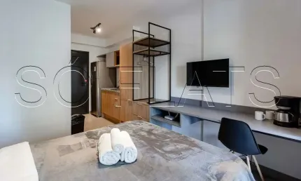 On Jurupis, Studio mobiliado disponível para venda com 26m² e 1 dormitório