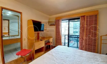 Flat no interative com 23m², 1 dormitório e 1 vaga de garagem nos jardins, disponível para locação.