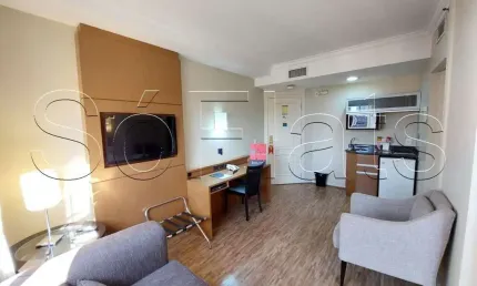 Apartamento mobiliado no apart-hotel the world, para investimento ou moradia na vila olímpia